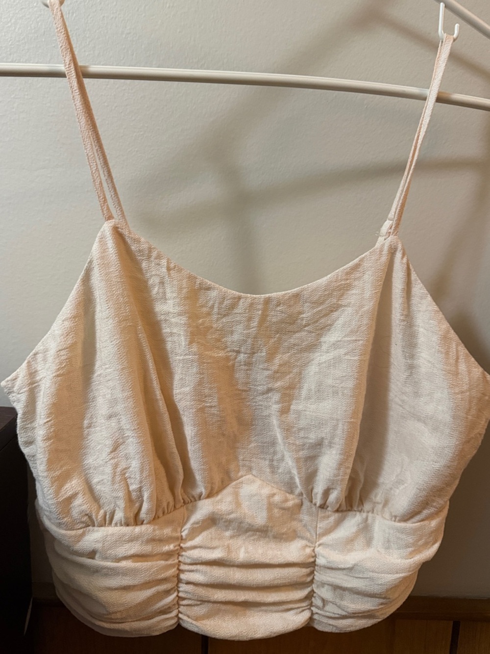 Paper Crane Light Cream Ruched Waist Cami